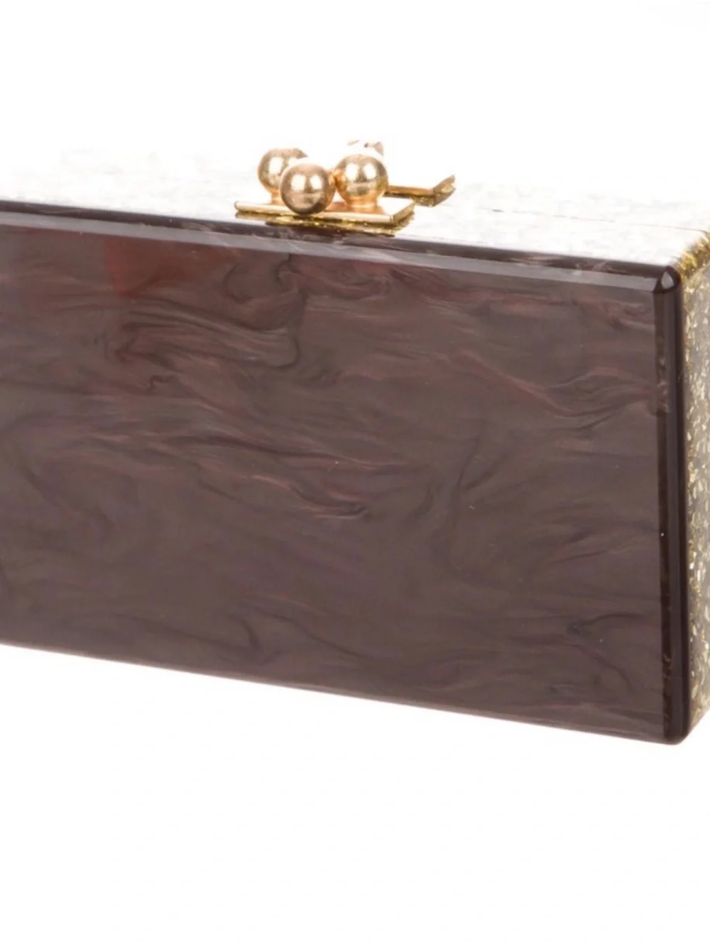 Eddie Parker Elegant Brown and Gold Vintage-Style Box Clutch